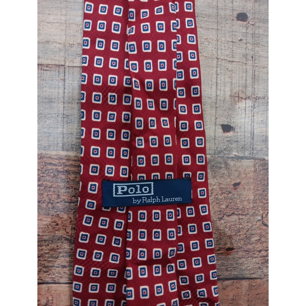 Polo Ralph Lauren Tie Mens Multicolor‎ Geometric  Vintage Handmade